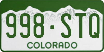 CO license plate 998STQ