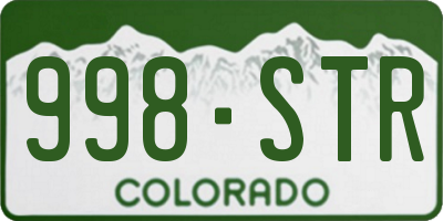 CO license plate 998STR