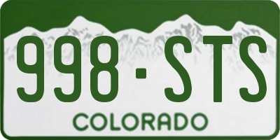CO license plate 998STS