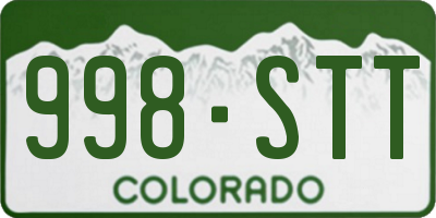 CO license plate 998STT