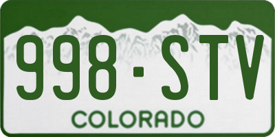 CO license plate 998STV