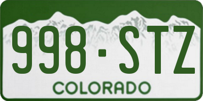 CO license plate 998STZ