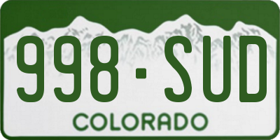 CO license plate 998SUD