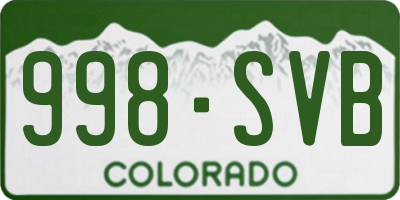 CO license plate 998SVB