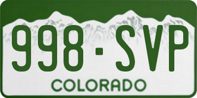 CO license plate 998SVP