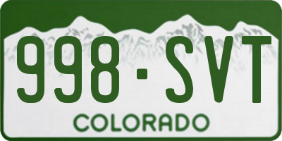 CO license plate 998SVT