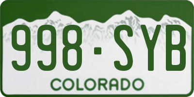 CO license plate 998SYB