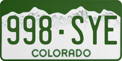 CO license plate 998SYE