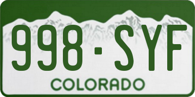 CO license plate 998SYF