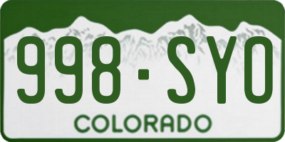 CO license plate 998SYO
