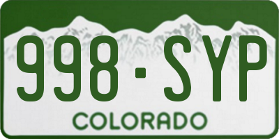 CO license plate 998SYP