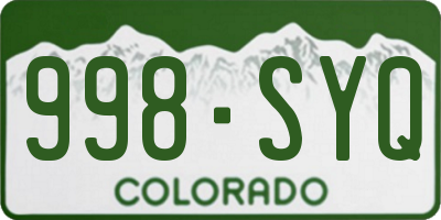 CO license plate 998SYQ