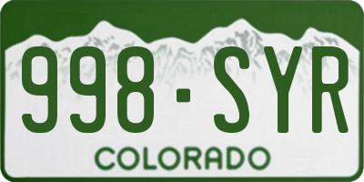 CO license plate 998SYR