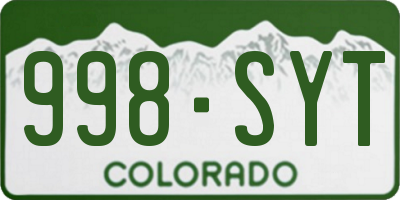 CO license plate 998SYT