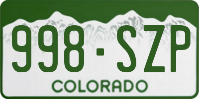 CO license plate 998SZP