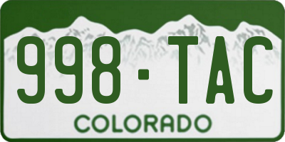 CO license plate 998TAC