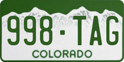 CO license plate 998TAG