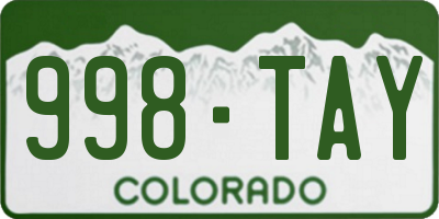 CO license plate 998TAY