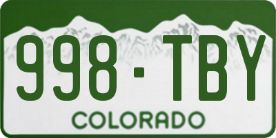 CO license plate 998TBY