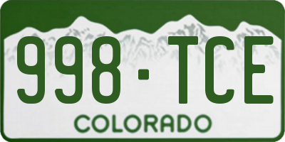 CO license plate 998TCE