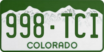 CO license plate 998TCI