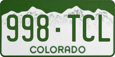 CO license plate 998TCL