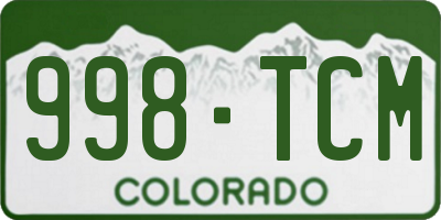 CO license plate 998TCM