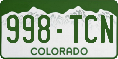 CO license plate 998TCN