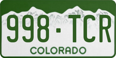 CO license plate 998TCR