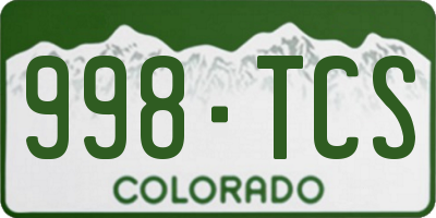 CO license plate 998TCS