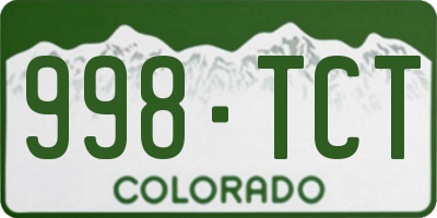 CO license plate 998TCT