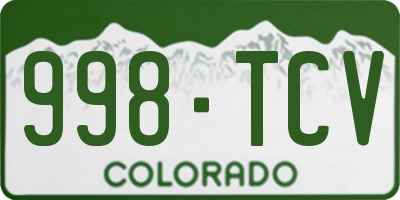 CO license plate 998TCV