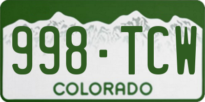 CO license plate 998TCW