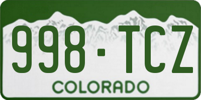 CO license plate 998TCZ