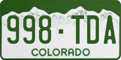 CO license plate 998TDA