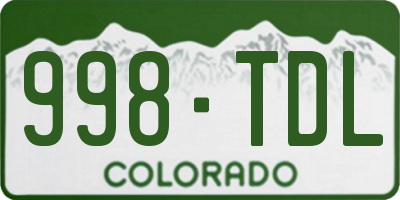 CO license plate 998TDL