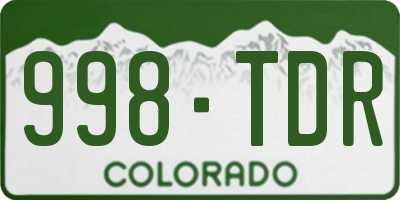 CO license plate 998TDR