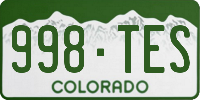 CO license plate 998TES