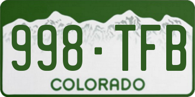 CO license plate 998TFB