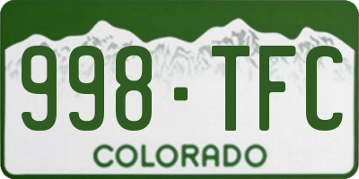 CO license plate 998TFC