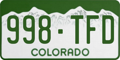 CO license plate 998TFD