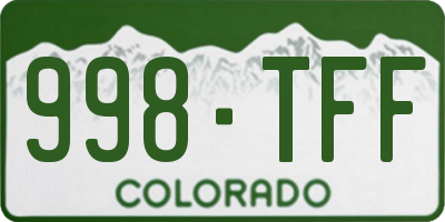 CO license plate 998TFF