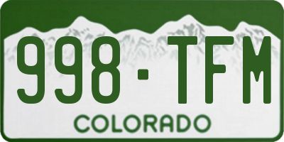 CO license plate 998TFM