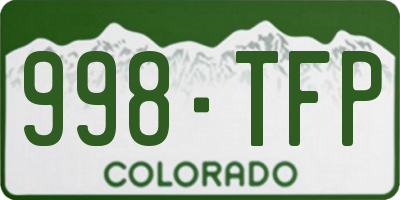 CO license plate 998TFP