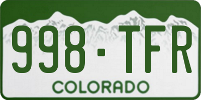 CO license plate 998TFR