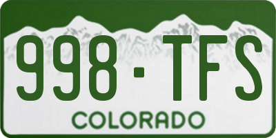 CO license plate 998TFS