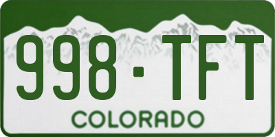 CO license plate 998TFT