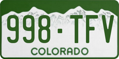 CO license plate 998TFV