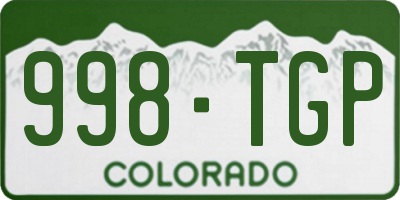 CO license plate 998TGP