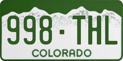 CO license plate 998THL